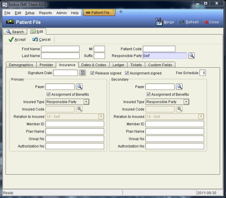Setup Patients Setup Patients